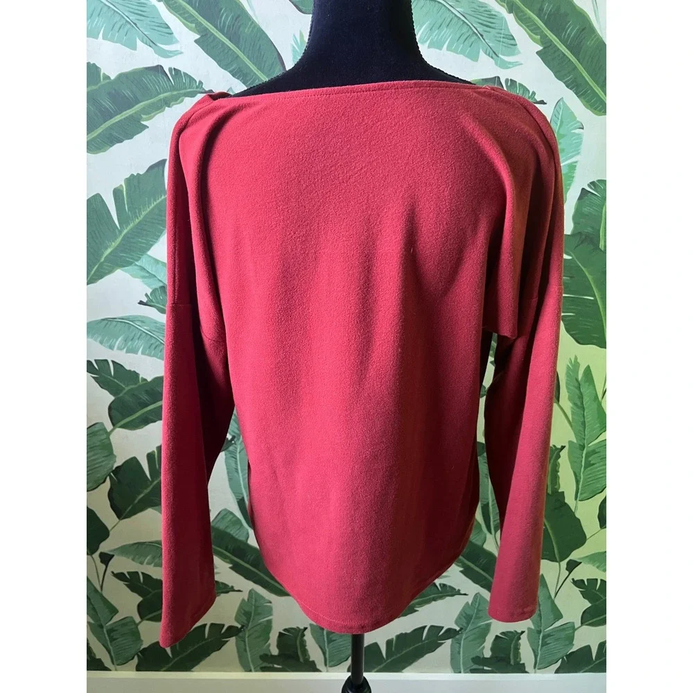 Unbranded Fleece Cowl Neck Pullover‎ Womens Small Red